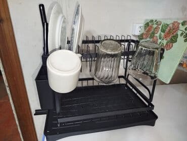 мебель бишкек столы и стулья фото цены: Металлическая сушилка для посуды чёрного цвета с поддоном для сбора — 3
