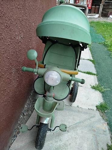 mini jack: Детский трехколесный велосипед с родительской ручкой и капюшоном - — 1