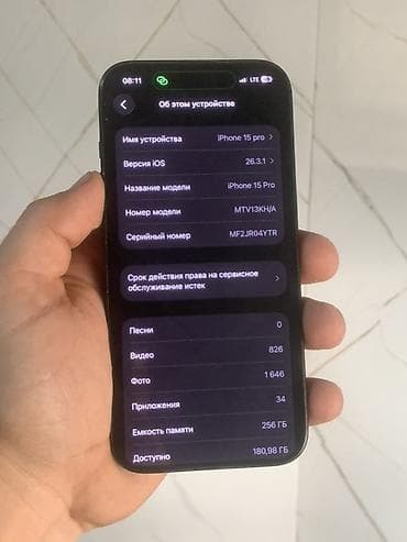 iphone11 телефон: IPhone 15 Pro, Б/у, 256 ГБ, Black Titanium, Защитное стекло, 81 % — 5