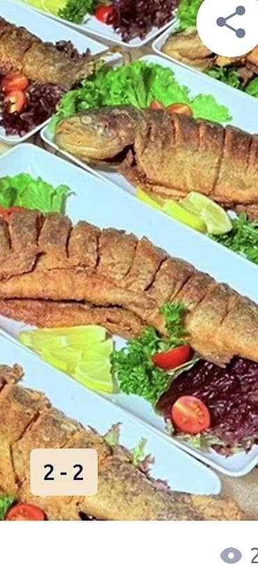 Кеңсе буюмдары: Требуется поварь; жарить форель можно семейная пара. Жашаган жери — 1