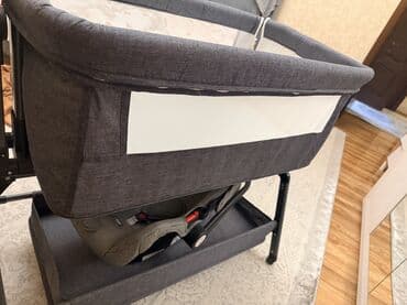 Креслолор: Балдар үчүн кошумча коюлган керебет, Колдонулган, Дөңгөлөктүү, түсү - Боз — 3