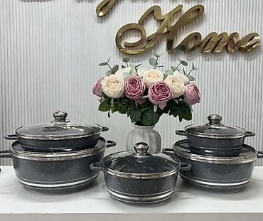 Кухонные принадлежности: Набор кастрюль Classic Plus с мраморным антипригарным покрытием - — 2