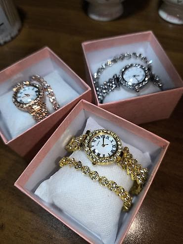 Серьги: Наборы женских часов с браслетами в подарочных коробках. Варианты — 5