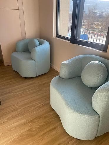 string art: Кресло дизайнерское с круглой подушкой - Мягкое кресло с плавными — 2