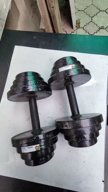 гантели наборные хромированные: Гантели железные разборные Вес одной гантели 15кг Общий вес 30кг — 2