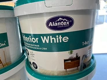 Матовая краска для интерьера Alantex Interior White в ведре 14 кг at lalafo.kg Матовая краска для интерьера Alantex Interior White в ведре 14 кг