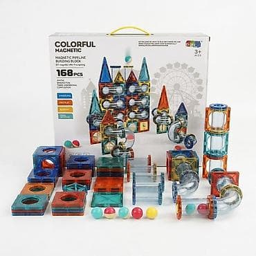 механические конструкторы: Магнитный конструктор с трубопроводом Colorful Magnetic — набор для — 1