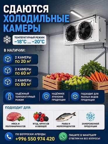 Сдаются холодильные камеры Температурный режим: −18°C … −20°C