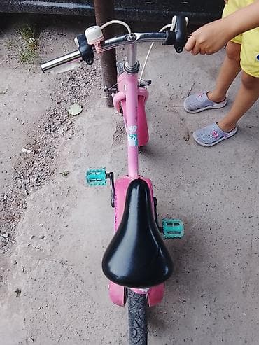 Детский транспорт: Детский велосипед BTWIN (Decathlon), розовый, с рисунками единорога и — 3