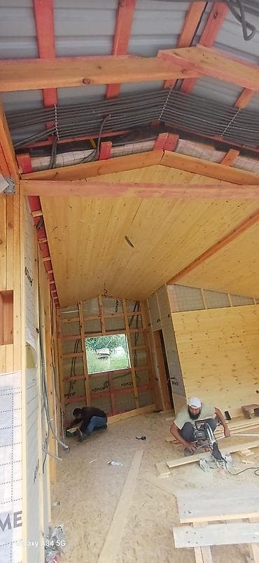 финский дом: Каркасный дом (стройка под ключ по этапам) - Основание: столбчатые — 7