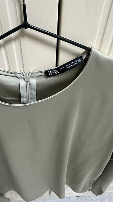 Блузки: Блузка, Классическая модель, Сатин, Однотонный — 2