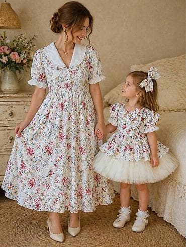 🌸 Family look: мама + дочка 🌸 Нежные платья в цветочный принт —