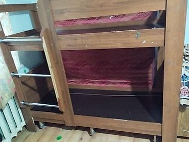 Кровати: Двухъярусная деревянная кровать длина( 1метр 70см )(ширина 80см) — 7