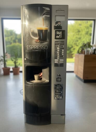Торговый кофейный автомат с фронтальным постером “ESPRESSO”