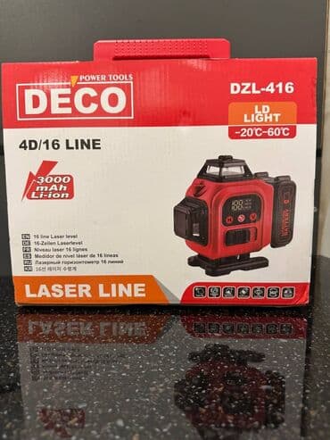оптический нивелир: ЛАЗЕРНЫЙ УРОВЕНЬ Фирмы: DECO 4Д 16линий Полный комплект: Пульт — 3