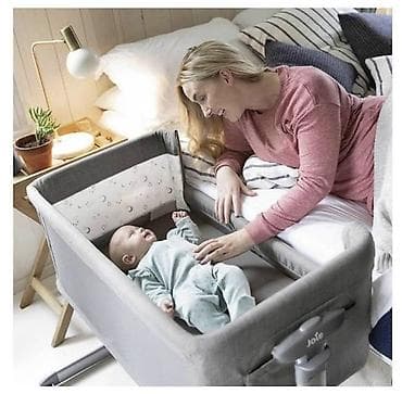 автолюлька ош: Детская приставная кроватка, Б/у, С колесиками, цвет - Черный — 4