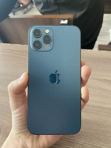 ihone x: IPhone 12 Pro, Б/у, 128 ГБ, Pacific Blue, Чехол, Зарядное устройство, Защитное стекло, 82 % — 1
