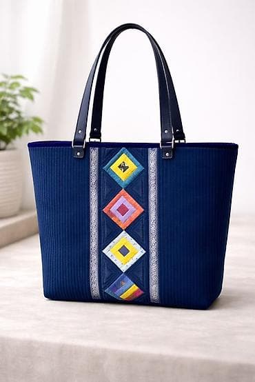 Жеке буюмдар: Сумка-тоут в технике курак из дорогого американского хлопка ручной — 2