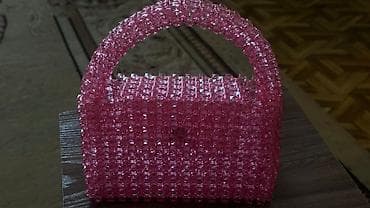 Сулуулук жана ден соолук: Розовая сумка ручной работы из пластиковых гранёных бусин. - — 1