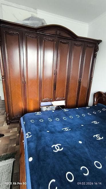 Столдор: Уктоочу бөлмө гарнитуру, Колдонулган, Эки кишилик керебет, Шкаф, Комод, Италия, МДФ — 2