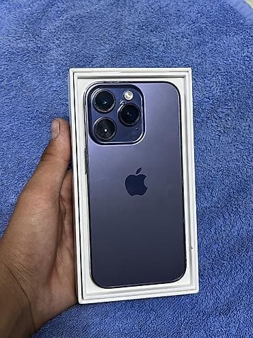 IPhone 14 Pro, Б/у, 256 ГБ, Deep Purple, Коробка, 100 %
