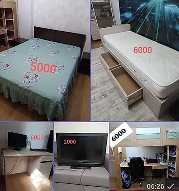 без каркасный: Мебель и техника для дома 1) Двуспальная кровать — 5000 сом - — 1
