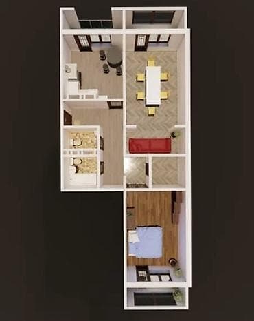 нурисди: 2 комнаты, 88 м², Элитка, 7 этаж, Готовая ПСО (под самоотделку) — 4