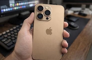 iphone xs max osh: IPhone 16 Pro Max, Б/у, 256 ГБ, Desert Titanium, Защитное стекло, Чехол, 90 % — 2