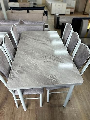 office table: Обеденный набор для кухни/столовой на 6 персон. - Стол прямоугольный — 1