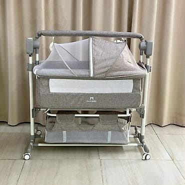 Балдар үчүн кошумча коюлган керебет, Колдонулган, Дөңгөлөктүү, Бөлүп төлөө менен, түсү - Боз