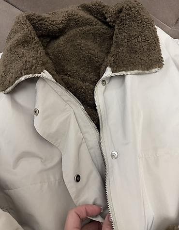 куртки пуховики: Утеплённая, легкая куртка на весну 💐 - Цвет верха: молочный/айвори - — 3