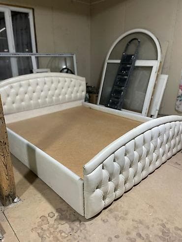 сетка кровать: Двуспальная кровать, Б/у, Каркас без матраса, длина - 190 см — 3