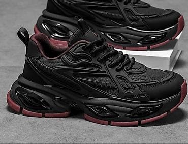 lining flex: Кроссовки черно-бордовые, с массивной подошвой - Верх: комбинация — 1