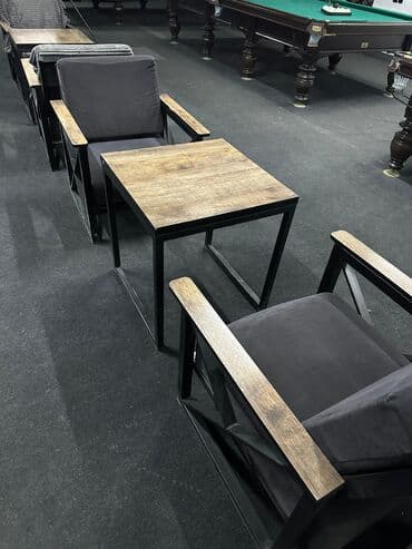 стол стул: Комплект мягкой мебели, цвет - Черный — 5