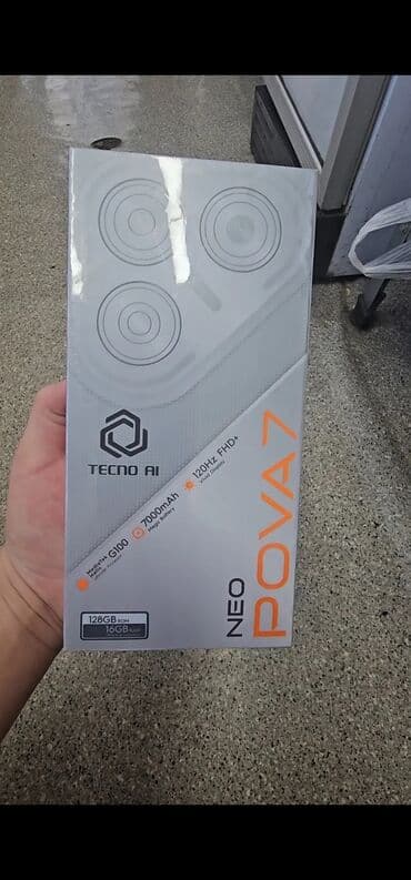 телефон адмен: Tecno Pova Neo, Б/у, 16 ГБ, цвет - Белый, 2 SIM — 4