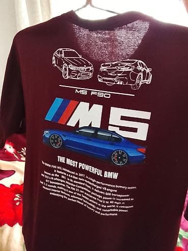 футболка bmw: Бордовая футболка с принтами BMW M - Цвет: насыщенный бордовый. - — 4