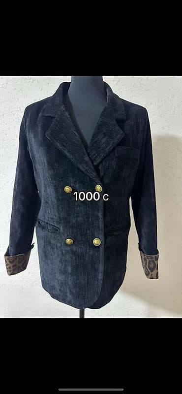 Женский жакет двубортный - Цвет: темно‑серый/черный, благородная