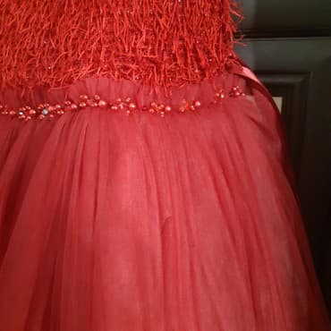 платье дордой: Детское платье, цвет - Красный, Новый — 3