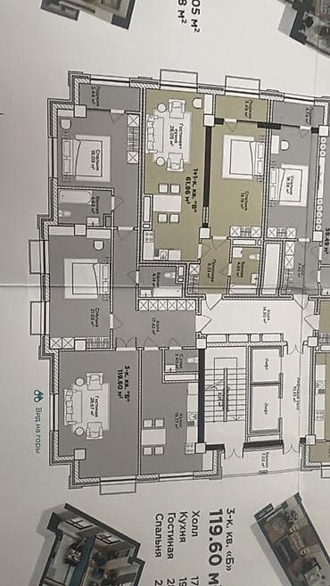 жк archa: 3 комнаты, 120 м², Элитка, 5 этаж, Готовая ПСО (под самоотделку) — 5