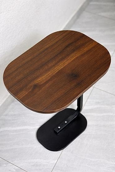 Шкафтар: Приставной столик с С-образной опорой - Столешница: скруглённые углы — 1