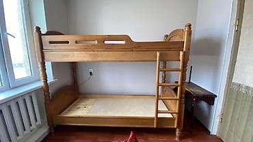 wooden bed: Деревянный двухъярусный кровать размером 90*200 — 3