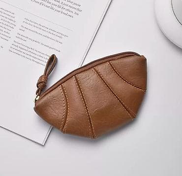 Компактный кожаный кошелёк/косметичка - Материал: гладкая эко-кожа с