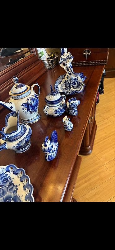 solutions elementary: Коллекция изделий из гжели (ручная роспись, кобальтово-синий по — 1