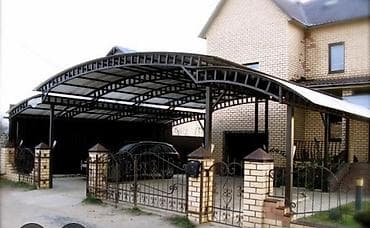 прозрачные крыши: Навес, Арочный, Металл, Поликарбонат — 2