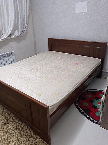 Двуспальная кровать, С матрасом, длина - 200 см