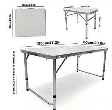 Складной походный стол, Новый, Другой материал, цвет - Серый — 1