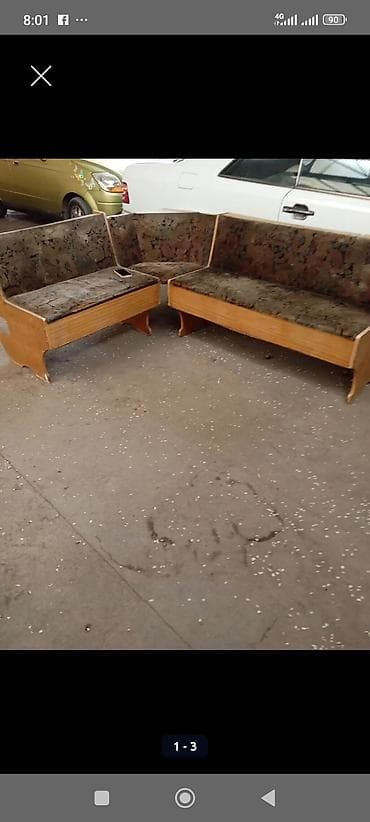 Эмерек гарнитурлары: Ашкана үчүн жумшак бурчек, Колдонулган, Жыгач, түсү - Күрөң — 2