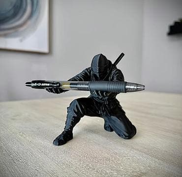 блек пенсил: Подставка-держатель для ручки в виде ниндзя - Эффектная фигурка — 1