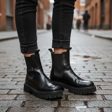 купить рабочие сапоги с утеплителем: Женские ботинки челси б/у одевала один раз,не подошёл размер, черные — 1