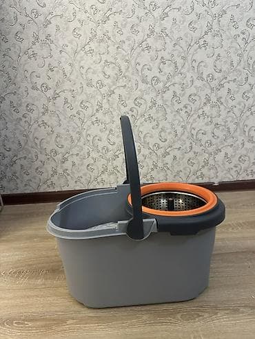 Чарбалык товарлар: Швабра с ведром и центрифугой (spin-mop) - Комплект: телескопическая — 2